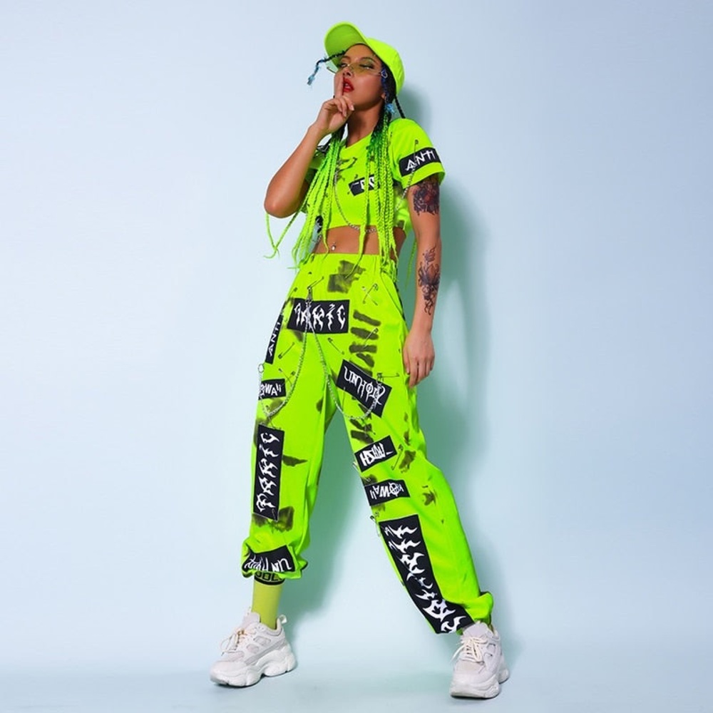 💚🖤 neon green & black tie-dye joggers 🖤💚